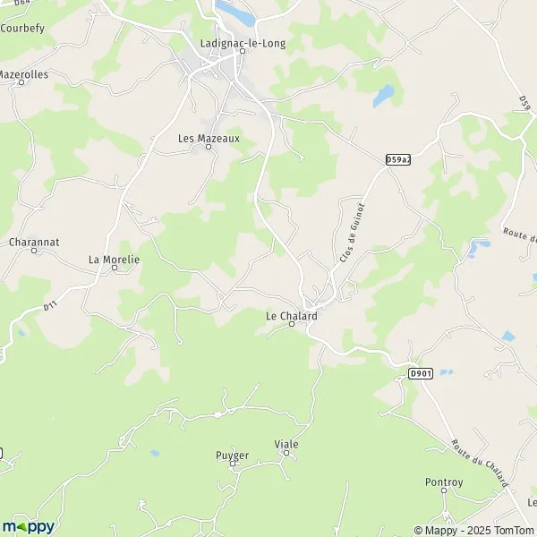 Plan Le Chalard carte de Le Chalard (87500) et infos pratiques